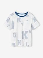 T-shirt com letras grandes, para menino branco 