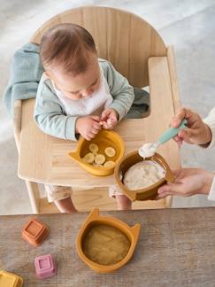 Puericultura-Alimentação Bebé-Loiça e conjuntos refeição-Lote de 3 taças em silicone, Gato