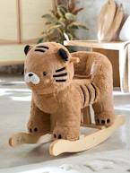 Tigre de baloiço, para bebé, em madeira FSC® AMARELO MEDIO LISO COM MOTIVO 