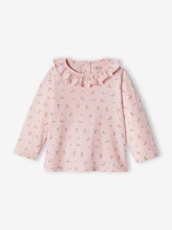Bebé 0-36 meses-T-shirts-Camisola personalizável, com folho na gola, para bebé menina