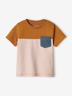 Bebé 0-36 meses-T-shirt colorblock de mangas curtas, para bebé