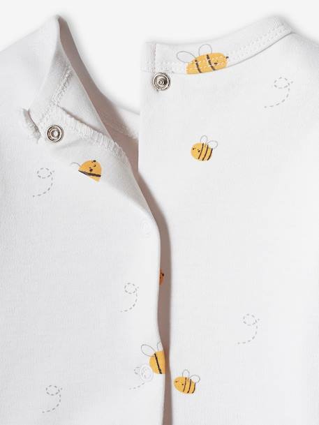 Lote de 3 pijamas básicos, em interlock, para bebé azul-céu+cru+lilás suave 