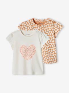 Bebé 0-36 meses-Lote de 2 t-shirts basics de mangas curtas, para bebé