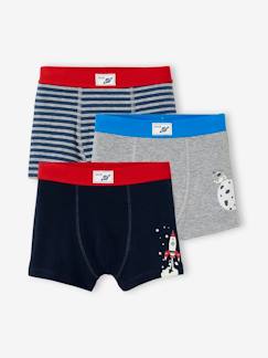 Menino 2-14 anos-Roupa interior-Lote de 3 boxers stretch, espaço, para menino