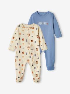 Bebé 0-36 meses-Pijamas, babygrows-Lote de 2 pijamas aventura, em interlock, para bebé menino