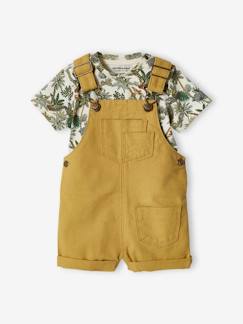 Bebé 0-36 meses-Macacões-Conjunto de bebé: jardineiras e t-shirt exótica