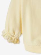 Sweat com mensagem, gola claudine, para bebé amarelo-pastel 