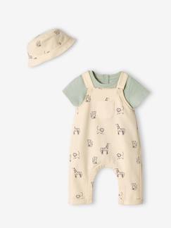 Bebé 0-36 meses-Macacões-Conjunto chapéu, body e jardineiras, para bebé recém-nascido