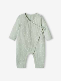Bebé 0-36 meses-Pijamas, babygrows-Pijama cruzado, abertura especial recém-nascido, em gaze de algodão, para bebé