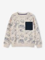 Sweat animais, bolso fantasia, para menino branco 