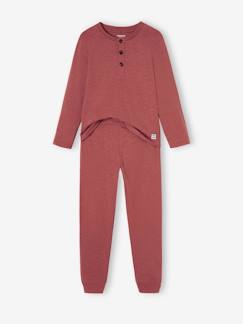 -Pijama liso personalizável, decote tunisino, para menino