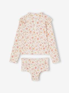 Menina 2-14 anos-Conjunto de banho anti UV, camisola + shorties, para menina