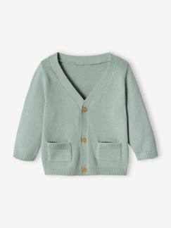 Bebé 0-36 meses-Camisolas, casacos de malha, sweats-Casaco com bolsos fantasia, para bebé menino