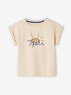 Conjunto de desporto, t-shirt e corsários com motivo 'sunrise' irisado, para menina cru 