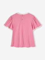 Blusa com detalhes de bordado ajurado, para menina rosa-bombom 