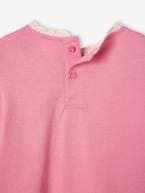 Blusa com detalhes de bordado ajurado, para menina rosa-bombom 