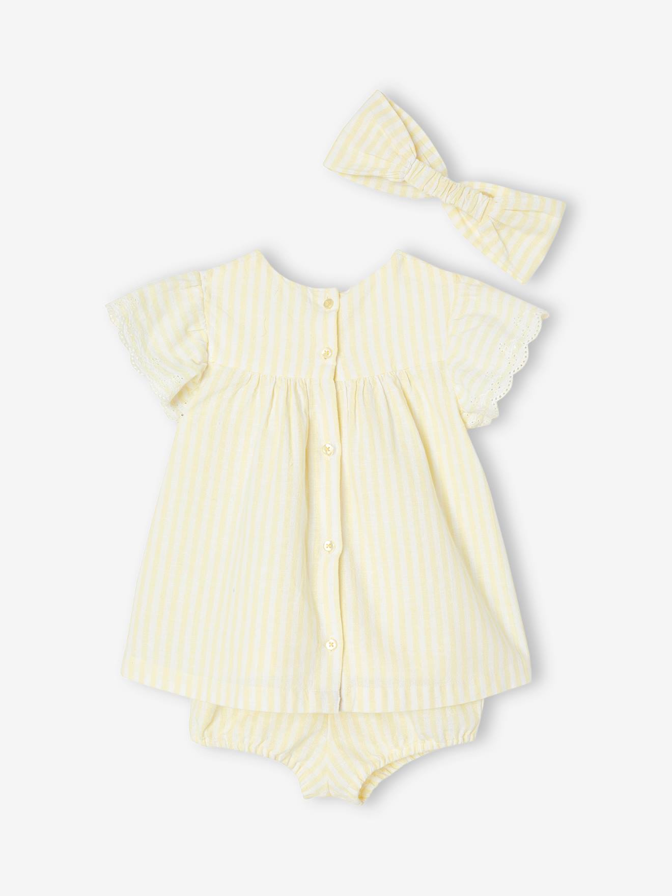 Conjunto macacão + fita do cabelo estampados, para bebé menina-Bebé 0-36  meses-Vertbaudet