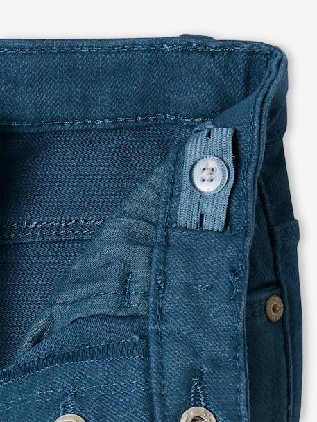 Calças Mom fit morfológicas, medida das ancas média, para menina azul-tinta+cru+pêssego 