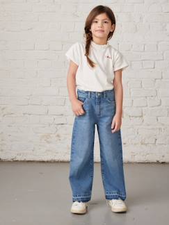 Menina 2-14 anos-Jeans -Jeans largos, bases desfiadas, para menina