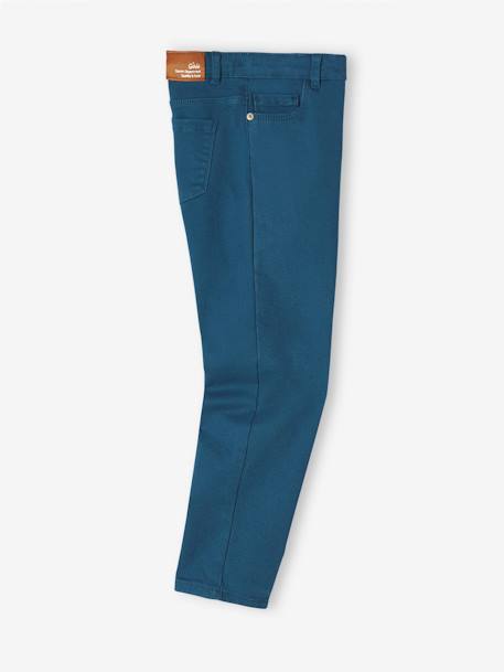 Calças Mom fit morfológicas, medida das ancas larga, para menina azul-tinta+cru+pêssego 