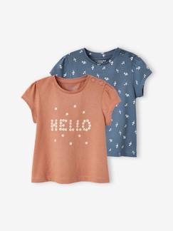 Bebé 0-36 meses-T-shirts-T-shirts-Lote de 2 t-shirts basics de mangas curtas, para bebé
