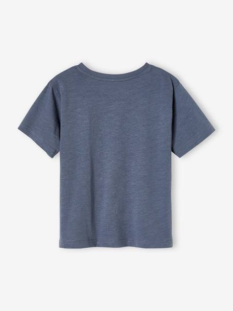 T-shirt animais, para menino azul-ardósia 