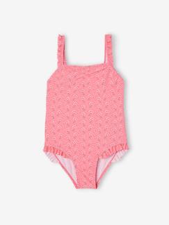 Menina 2-14 anos-Fatos de banho-Fatos de banho-Fato de banho estampado e com folho, para menina