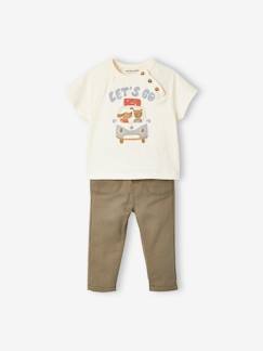 Bebé 0-36 meses-Conjuntos-Conjunto t-shirt de mangas curtas + calças, para bebé