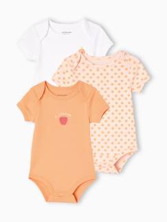 Bebé 0-36 meses-Lote de 3 bodies de mangas curtas, cavas americanas, para bebé
