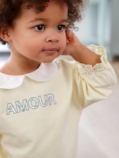 Bebé 0-36 meses-Camisolas, casacos de malha, sweats-Sweat com mensagem, gola claudine, para bebé