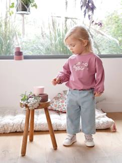 Bebé 0-36 meses-Calças, jeans-Calças largas com ponte, em ganga, para bebé