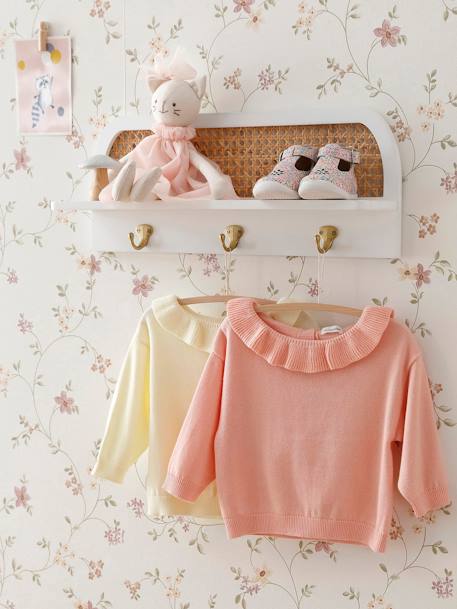 Camisola com gola larga, para bebé amarelo-pastel+rosa-pálido 