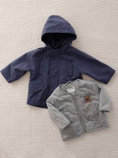 Bebé 0-36 meses-Blusões, ninhos-Blusões-Parka 3 em 1 com casaco amovível, em moletão, para bebé