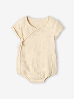Bebé 0-36 meses-T-shirts-T-shirts-Body personalizável, em gaze de algodão, para recém-nascido
