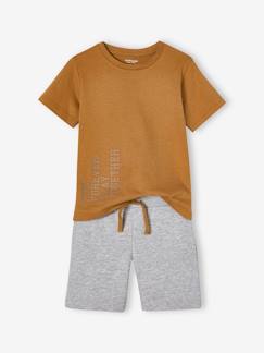 Menino 2-14 anos-Conjuntos-Conjunto de desporto, t-shirt + calções em moletão, para menino