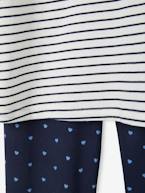 Camisa de dormir estilo marinheiro + leggings estampados aos corações marinho 