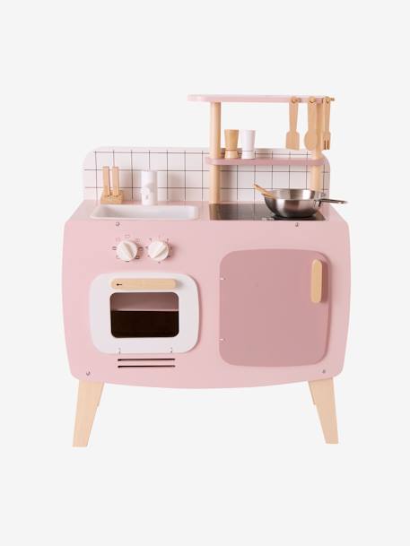 Cozinha design em madeira FSC® rosa+verde 
