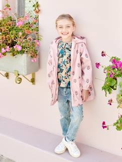 Menina 2-14 anos-Casacos, blusões-Impermeáveis, trenches-Impermeável com capuz, às flores, para menina