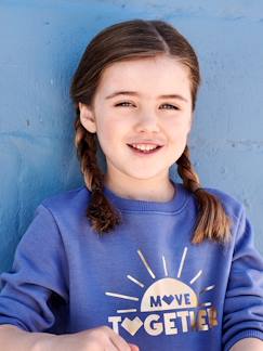 Menina 2-14 anos-Camisolas, casacos de malha, sweats-Sweatshirts -Sweat de desporto sunrise, com motivo brilhante dourado, para menina