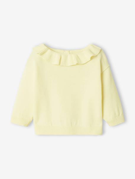 Camisola com gola larga, para bebé amarelo-pastel+rosa-pálido 