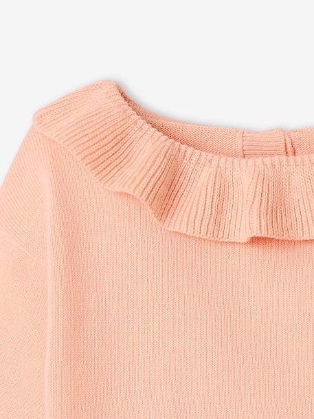 Camisola com gola larga, para bebé amarelo-pastel+rosa-pálido 