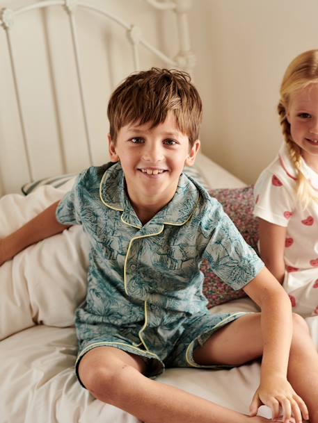 Pijama com estampado selva, para menino verde-salva 