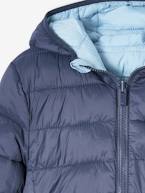 Blusão reversível bicolor, para menino azul-ardósia+verde-salva 