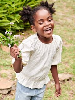 Menina 2-14 anos-T-shirts-Camisola modelo blusa, flores bordadas, para menina