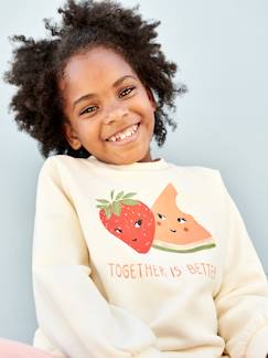 Menina 2-14 anos-Camisolas, casacos de malha, sweats-Sweat com frutos, para menina