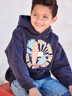 Menino 2-14 anos-Camisolas, casacos de malha, sweats-Sweatshirts-Sweat com capuz, motivo gráfico grande, para menino