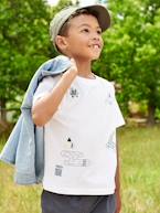T-shirt lúdica interativa de geocaching, para menino branco 