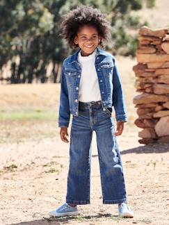 Menina 2-14 anos-Jeans -Jeans evasé efeito ponte fantasia, para menina