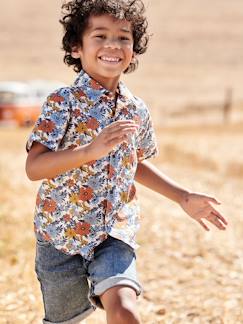 Menino 2-14 anos-Camisas-Camisa às flores, de mangas curtas, para menino