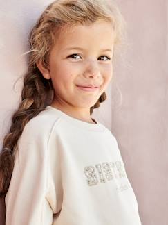 Menina 2-14 anos-Camisolas, casacos de malha, sweats-Sweatshirts -Sweat romântica com letras fantasia, para menina